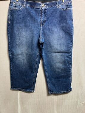 CJ Banks Men's Blue Relaxed Capri Jeans